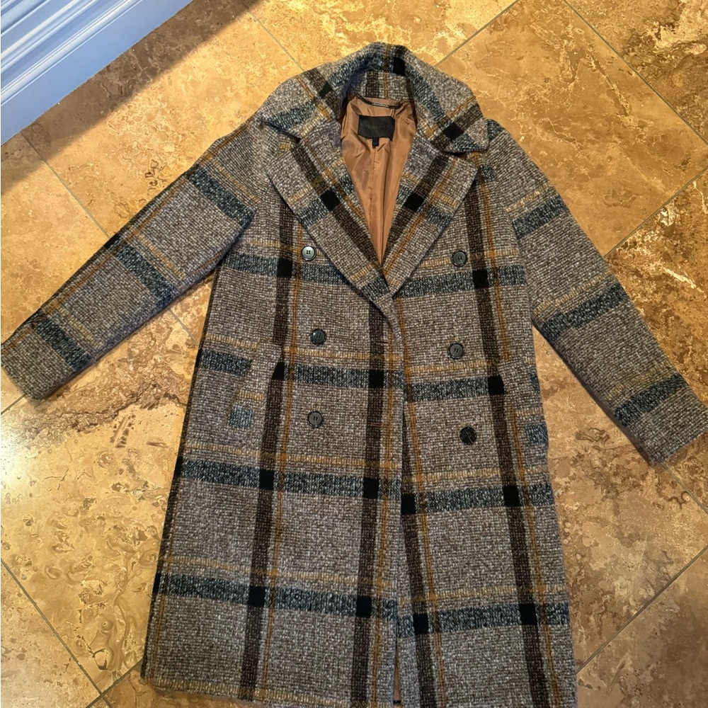 Kendall & Kylie Gray Plaid Pea Coat